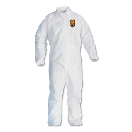 Kleenguard Disposable Coveralls, Large, Breathable Microporous Film Laminate, White, 25 PK KCC 44313